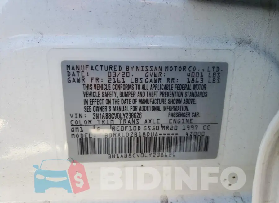 3N1AB8CV0LY238626 Photo# 12