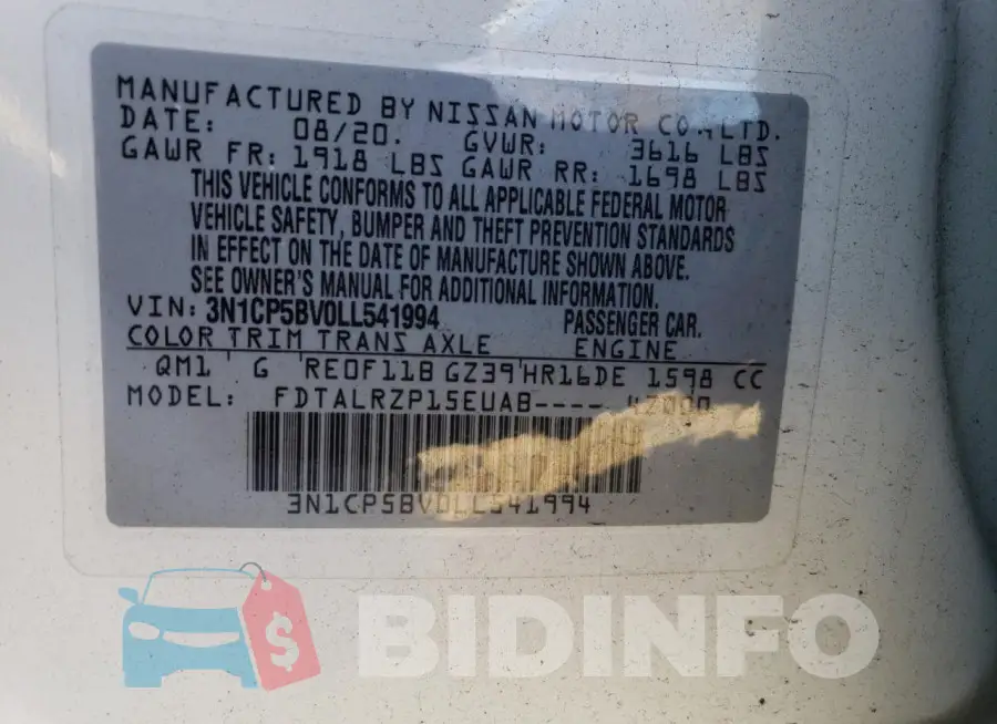 3N1CP5BV0LL541994 Photo# 13