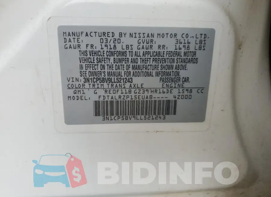 3N1CP5BV9LL521243 Photo# 12