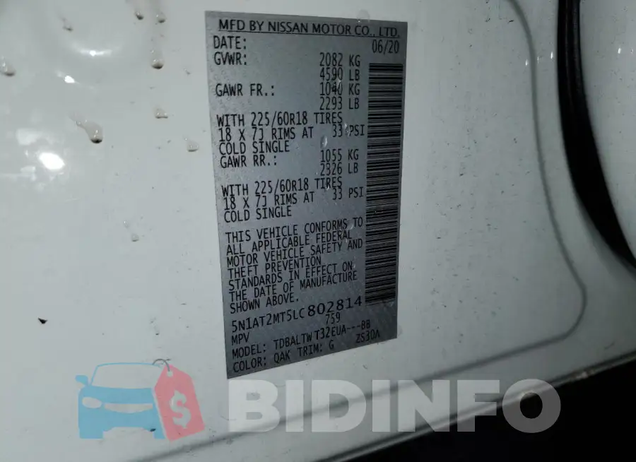 5N1AT2MT5LC802814 Photo# 14
