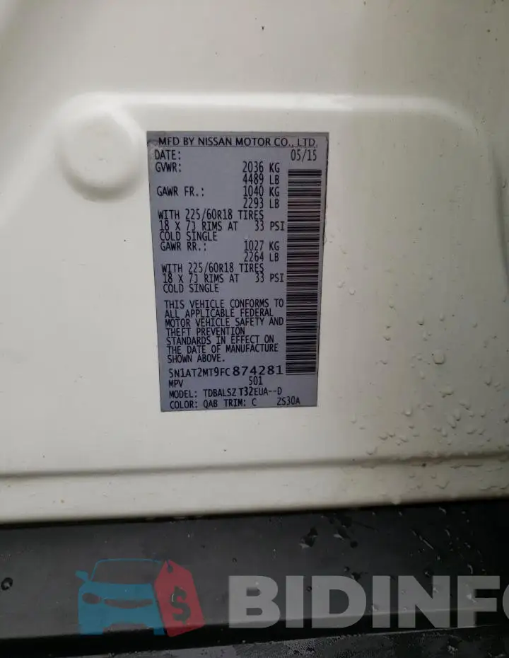 5N1AT2MT9FC874281 Photo# 13