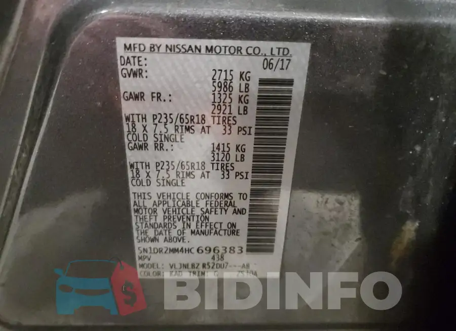 5N1DR2MM4HC696383 Photo# 13
