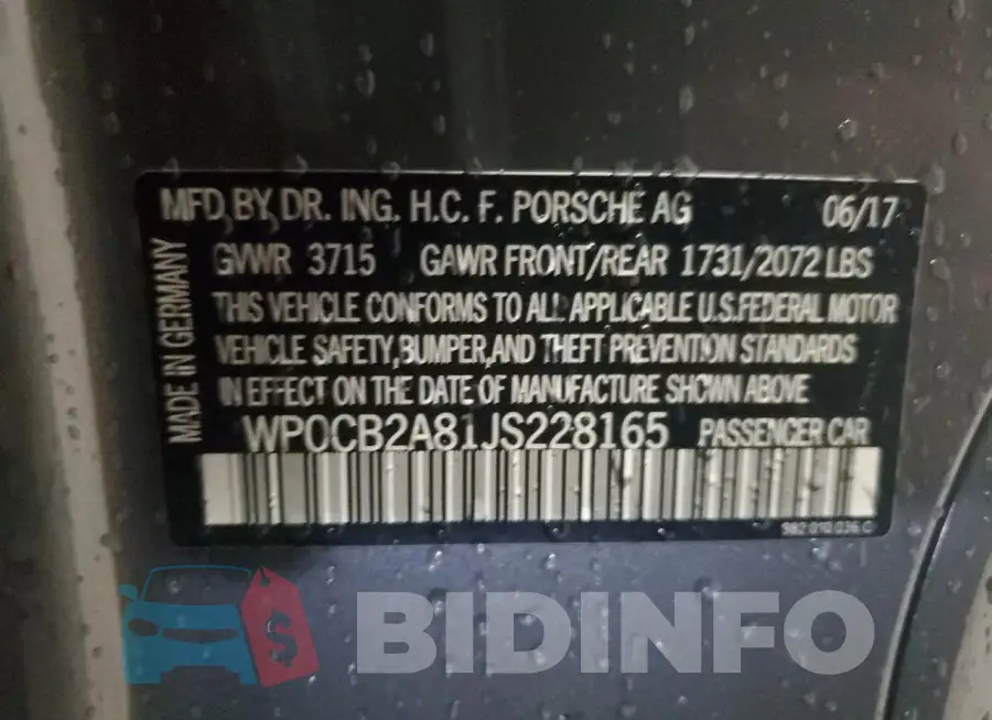 WP0CB2A81JS228165 Photo# 13