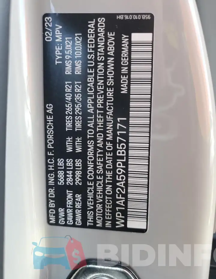 WP1AF2A59PLB57171 Photo# 12