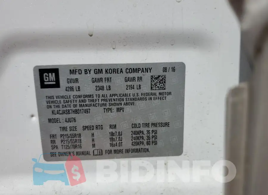 KL4CJASB7HB017497 Photo# 12