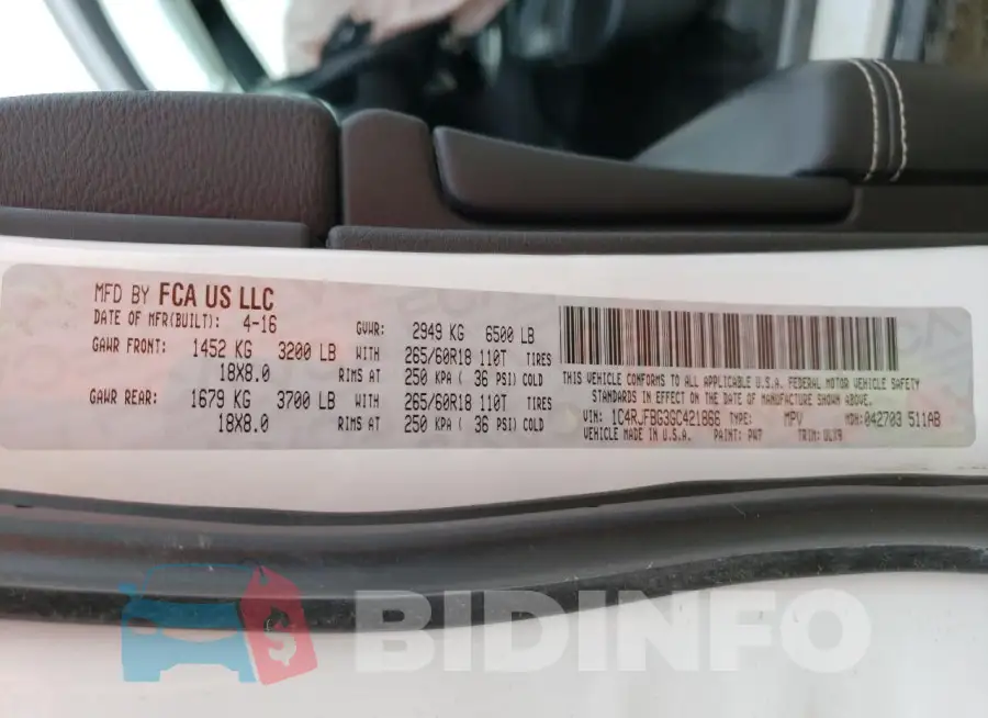 1C4RJFBG3GC421866 Photo# 13
