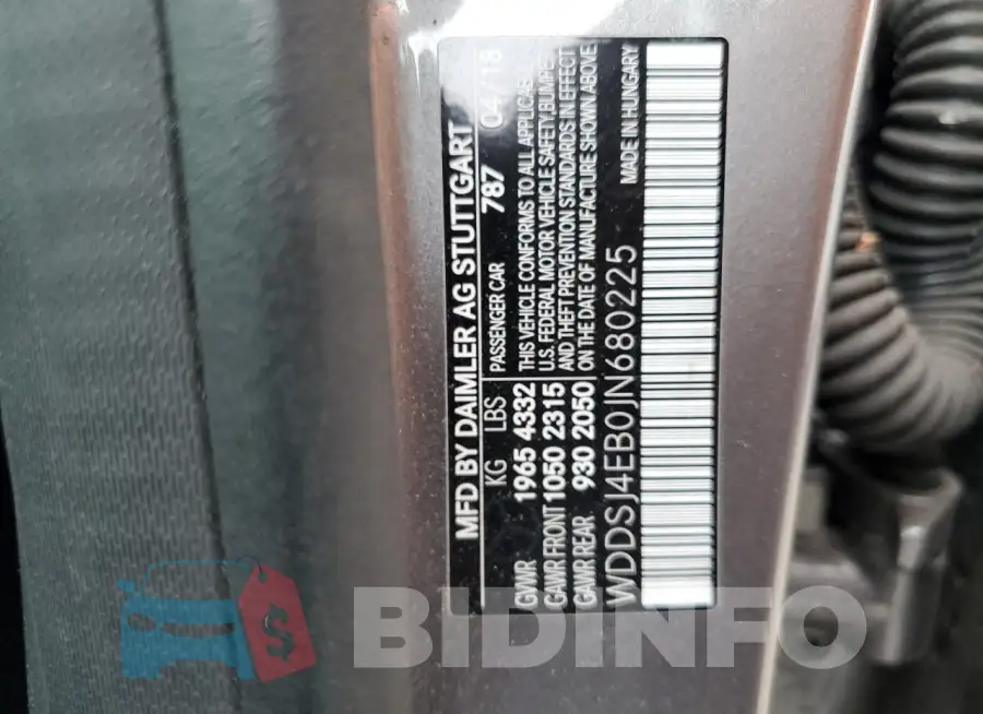 WDDSJ4EB0JN680225 Photo# 13