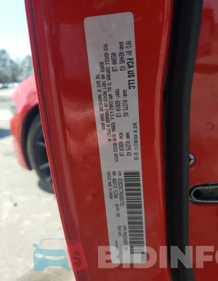 2C3CDXCTXGH281721 Photo# 13