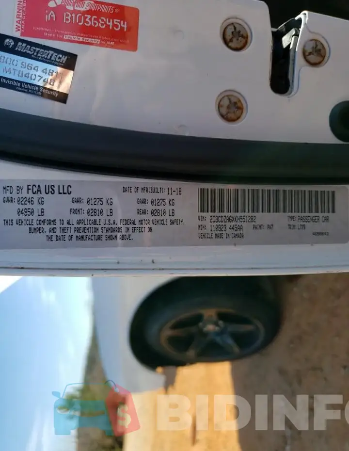 2C3CDZAGXKH551282 Photo# 12
