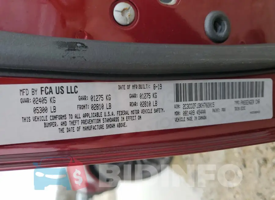 2C3CDZFJ3KH702015 Photo# 12