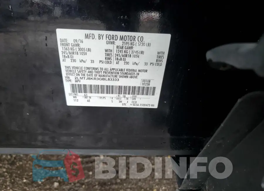 2LMTJ8KR3GBL83333 Photo# 12