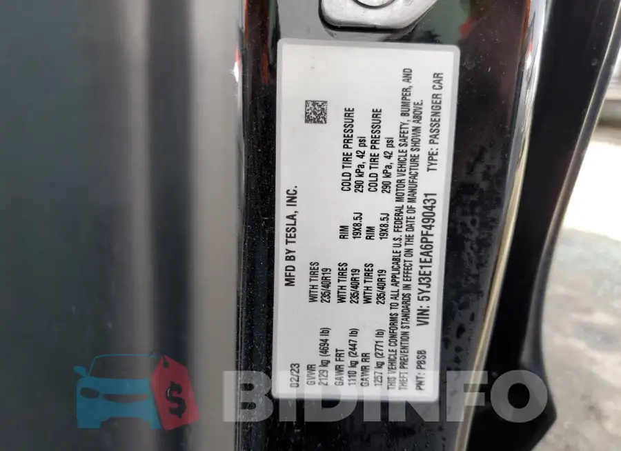 5YJ3E1EA6PF490431 Photo# 12