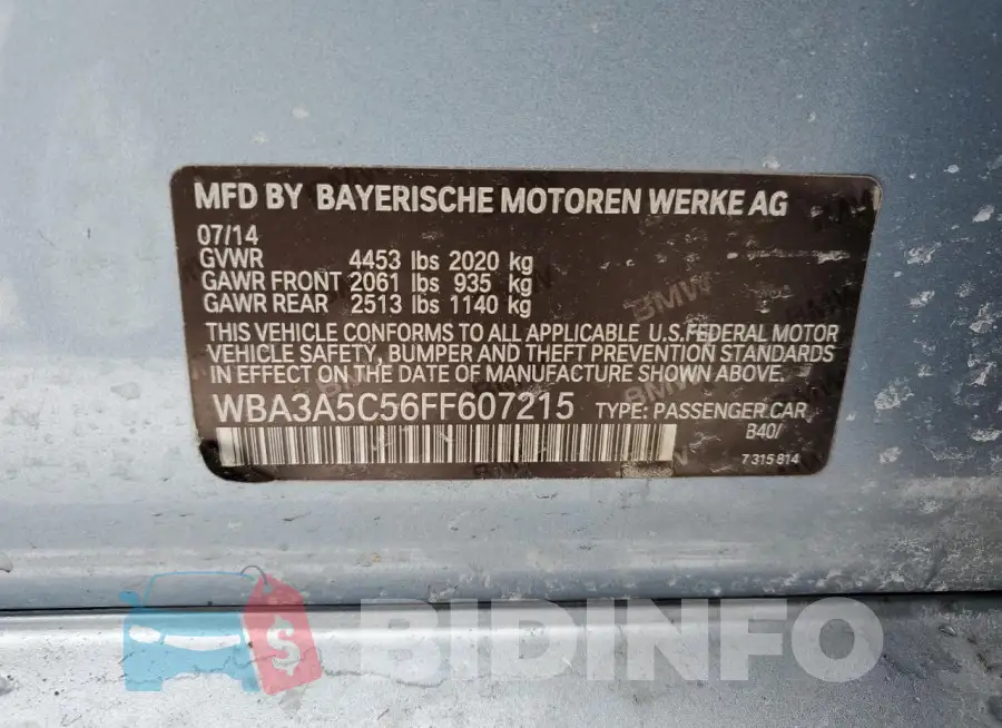 WBA3A5C56FF607215 Photo# 12