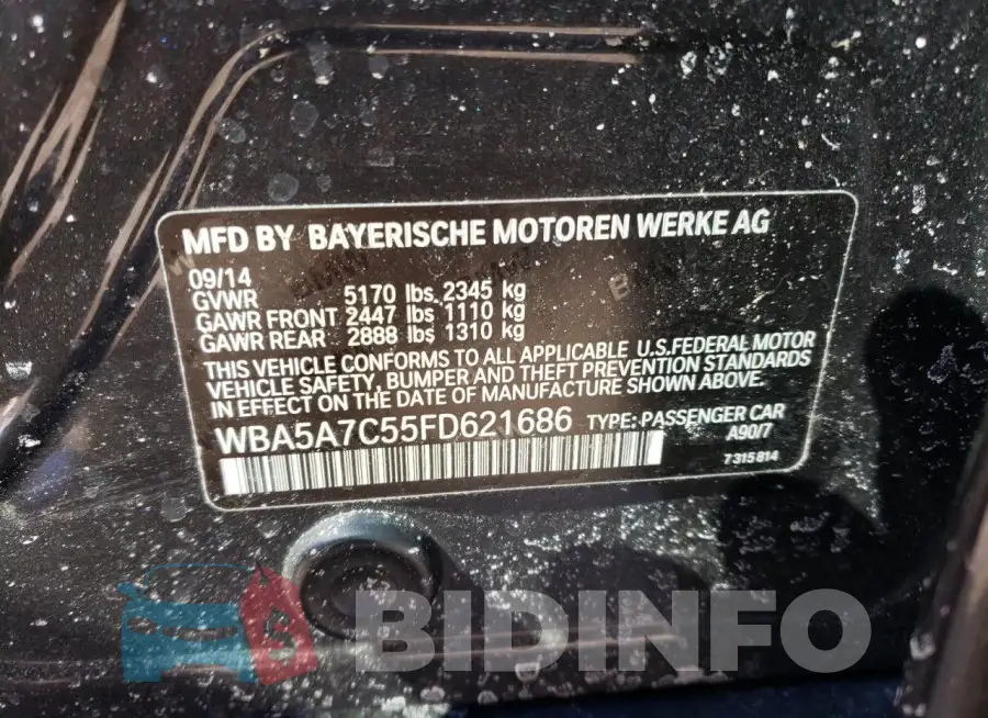 WBA5A7C55FD621686 Photo# 12