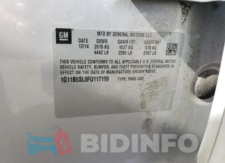 1G11B5SL0FU117199 Photo# 13