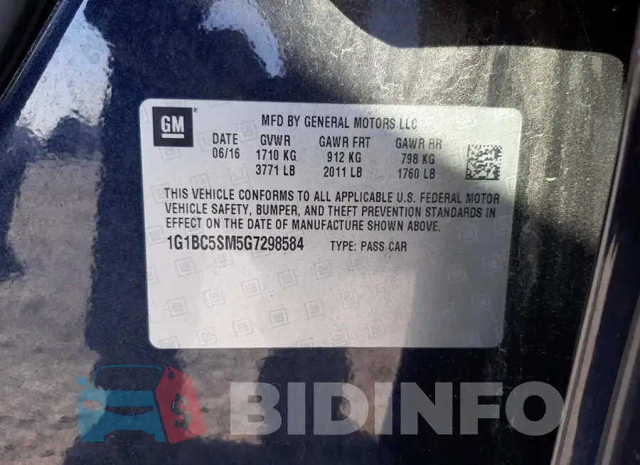 1G1BC5SM5G7298584 Photo# 12