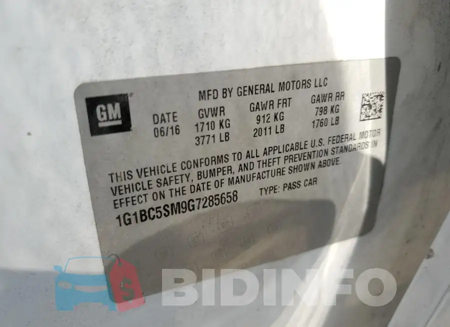 1G1BC5SM9G7285658 Photo# 13