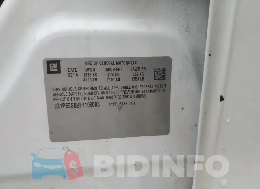 1G1PE5SB9F7198503 Photo# 12