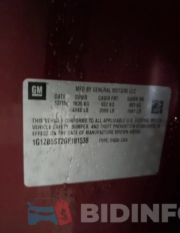 1G1ZB5ST2GF191538 Photo# 12