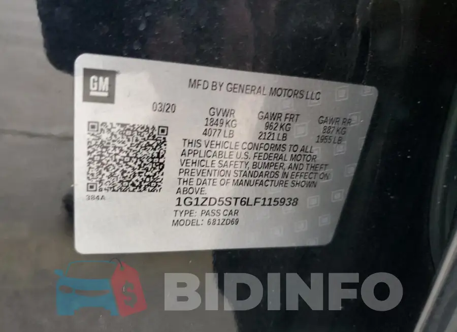 1G1ZD5ST6LF115938 Photo# 12