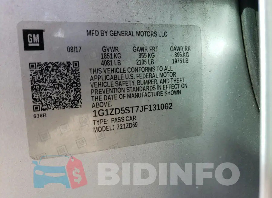1G1ZD5ST7JF131062 Photo# 12