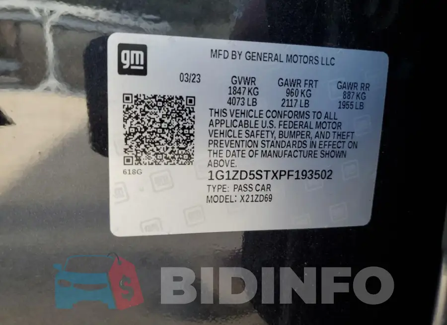 1G1ZD5STXPF193502 Photo# 12