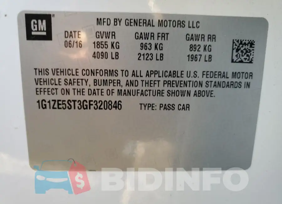 1G1ZE5ST3GF320846 Photo# 12
