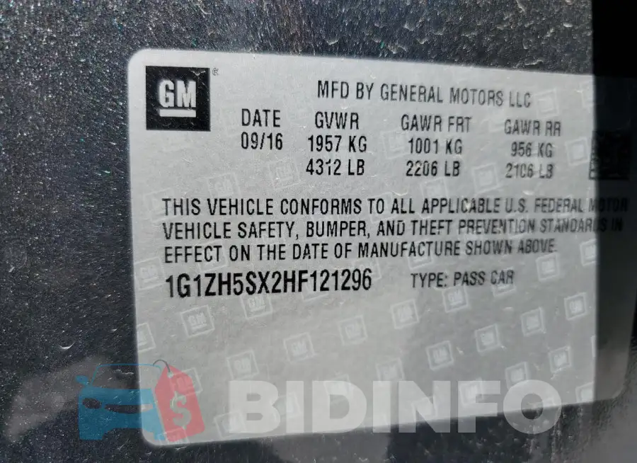 1G1ZH5SX2HF121296 Photo# 12