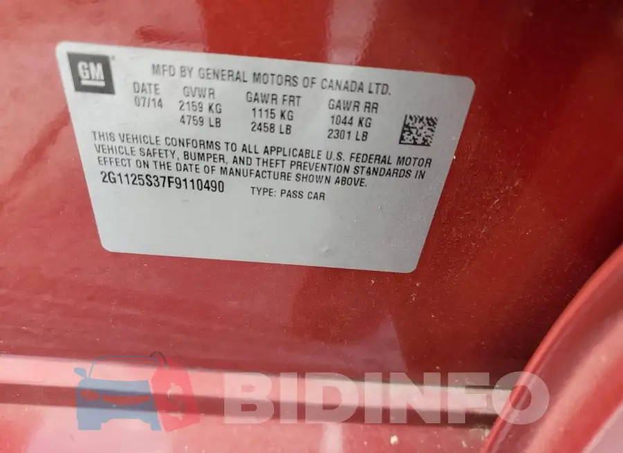 2G1125S37F9110490 Photo# 12