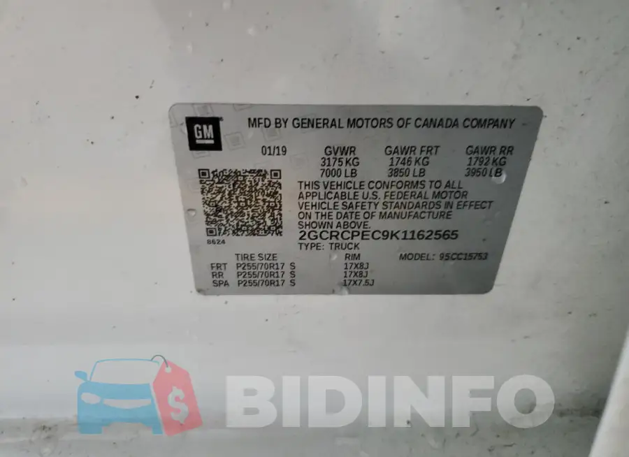 2GCRCPEC9K1162565 Photo# 12