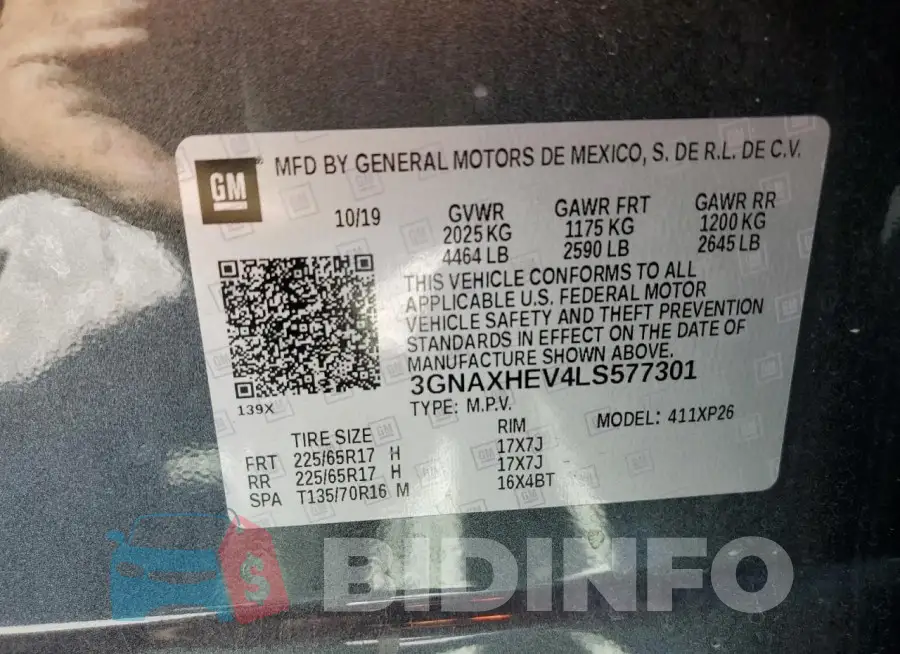 3GNAXHEV4LS577301 Photo# 14