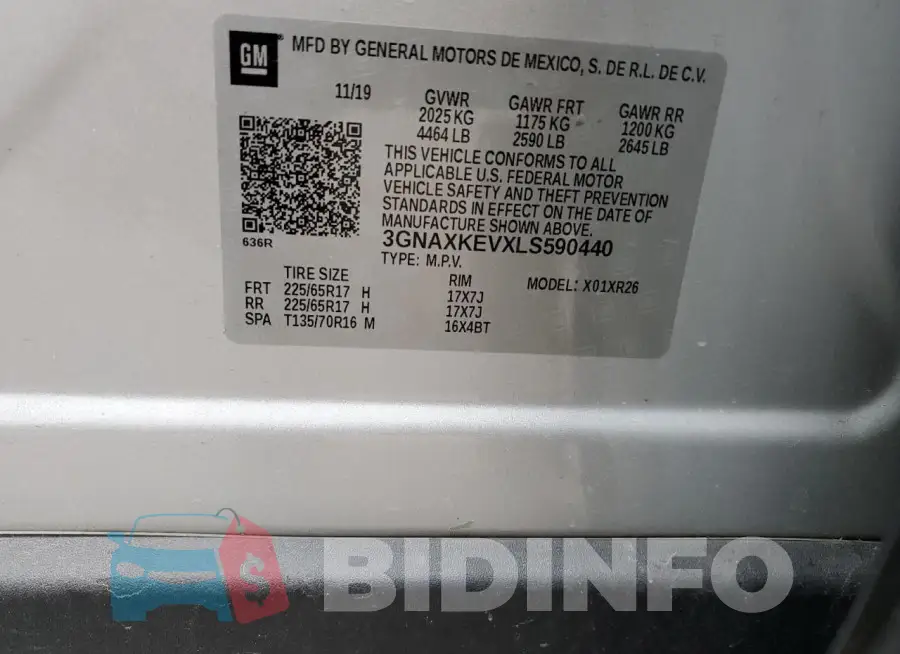 3GNAXKEVXLS590440 Photo# 13