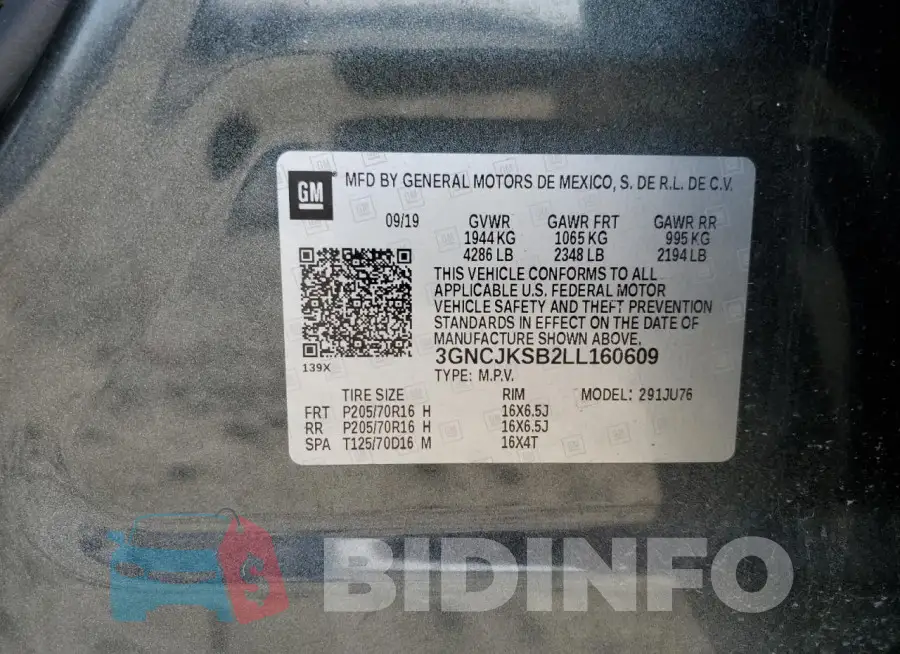 3GNCJKSB2LL160609 Photo# 13