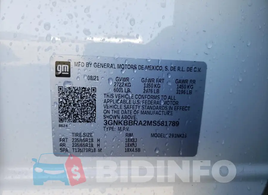 3GNKBBRA2MS581789 Photo# 13