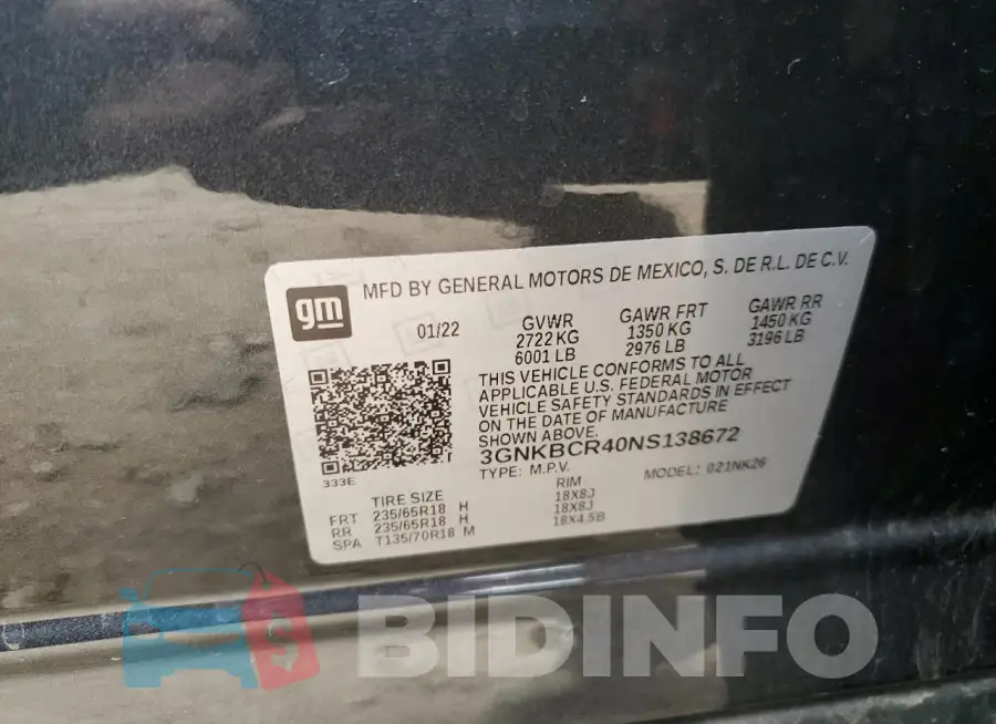 3GNKBCR40NS138672 Photo# 12