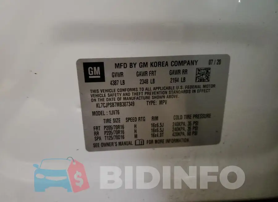 KL7CJPSB7MB307349 Photo# 12