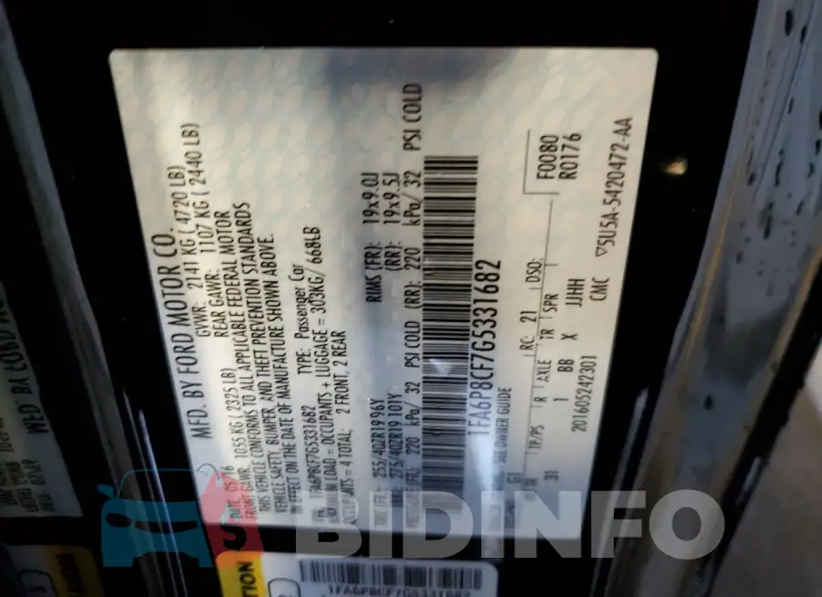 1FA6P8CF7G5331682 Photo# 12