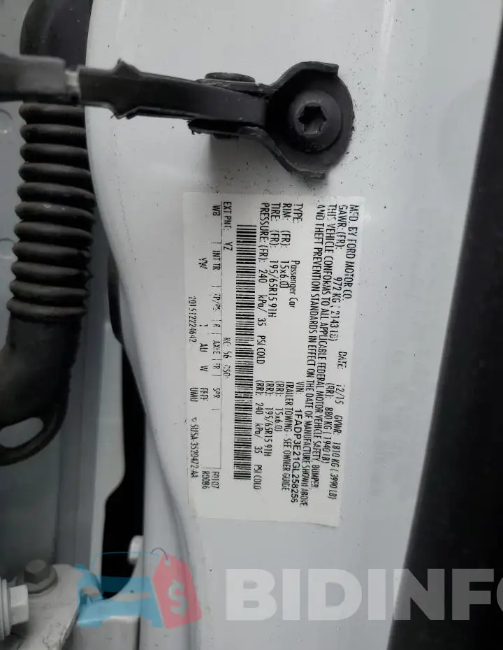 1FADP3E21GL258258 Photo# 12