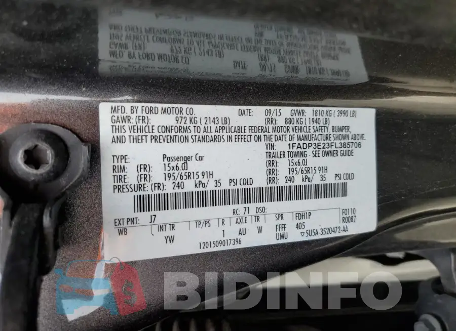 1FADP3E23FL385706 Photo# 12