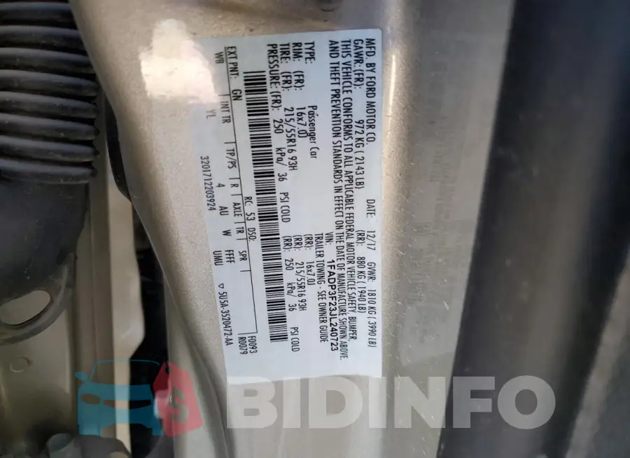 1FADP3F23JL240723 Photo# 12