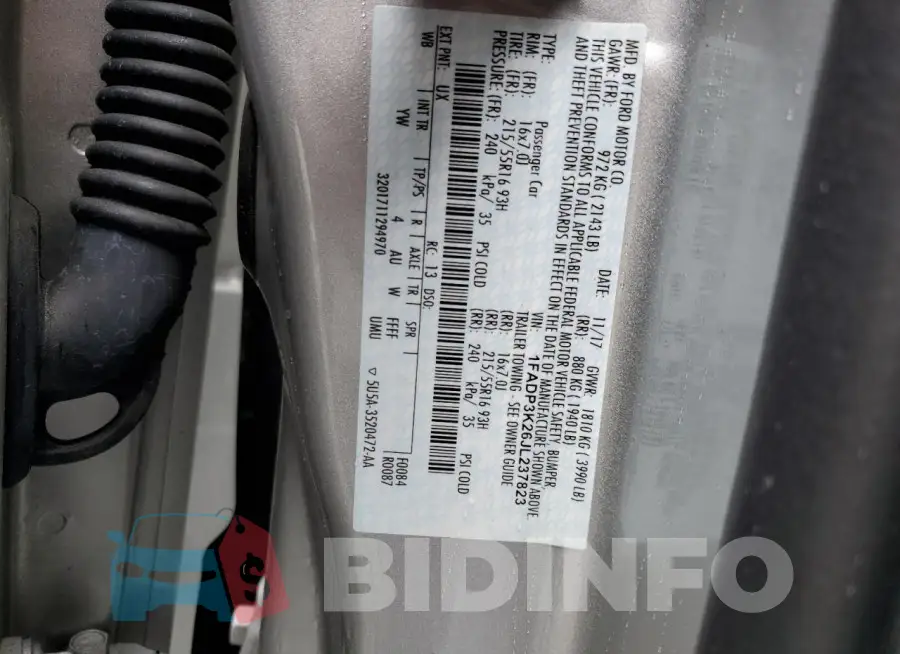 1FADP3K26JL237823 Photo# 12