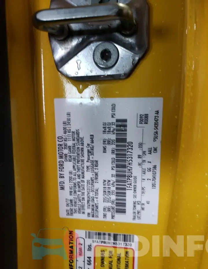 1FATP8UH7H5317320 Photo# 12