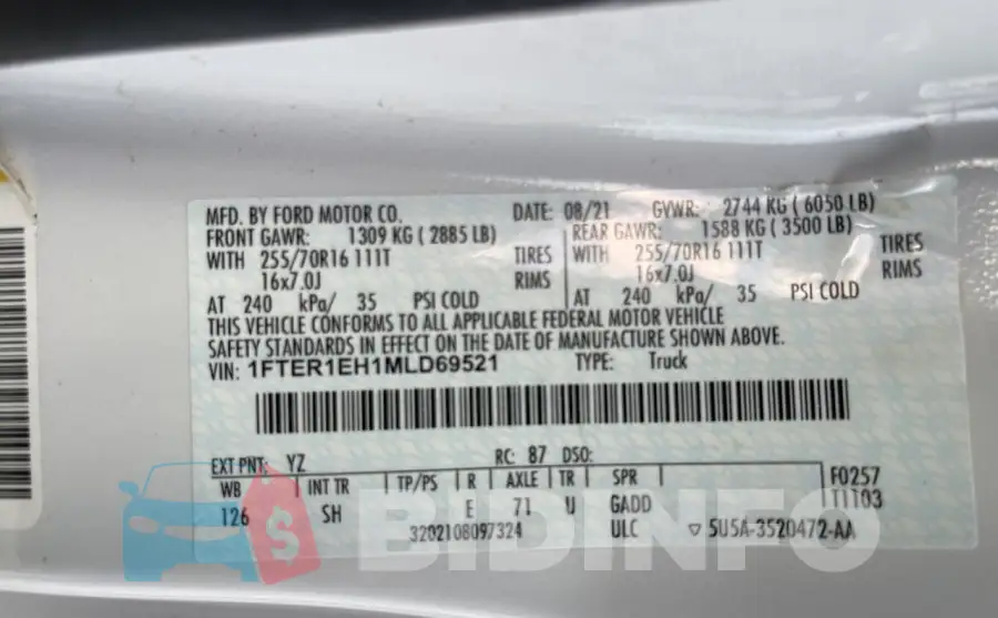 1FTER1EH1MLD69521 Photo# 10