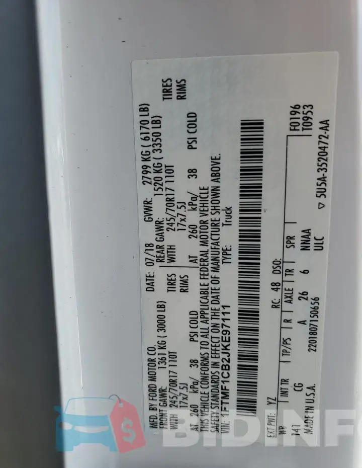 1FTMF1CB2JKE97111 Photo# 12