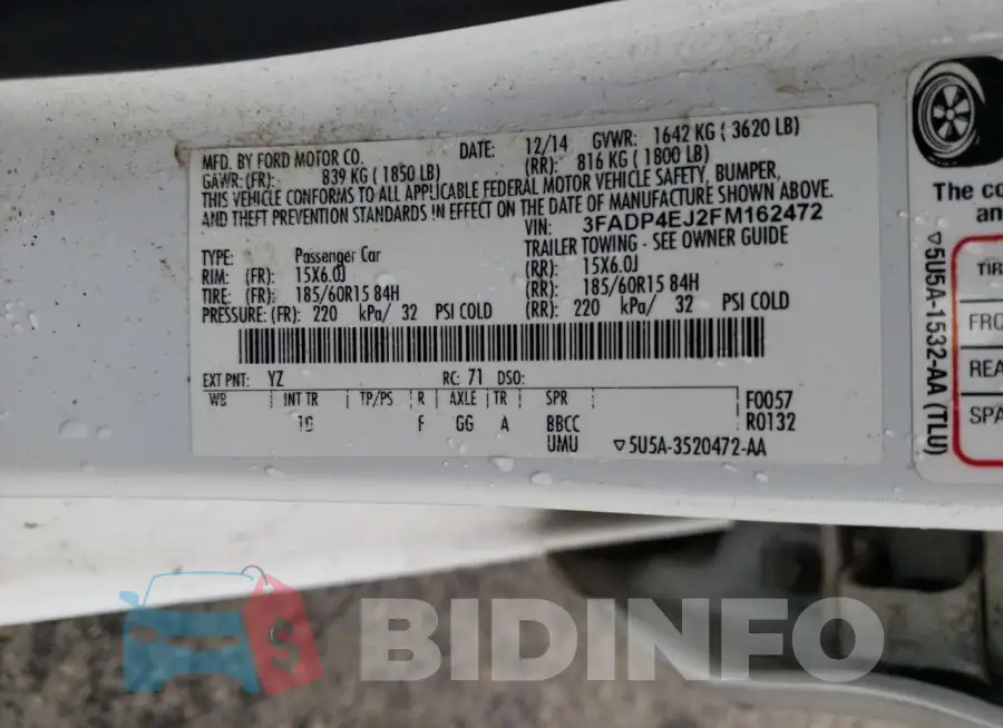 3FADP4EJ2FM162472 Photo# 12