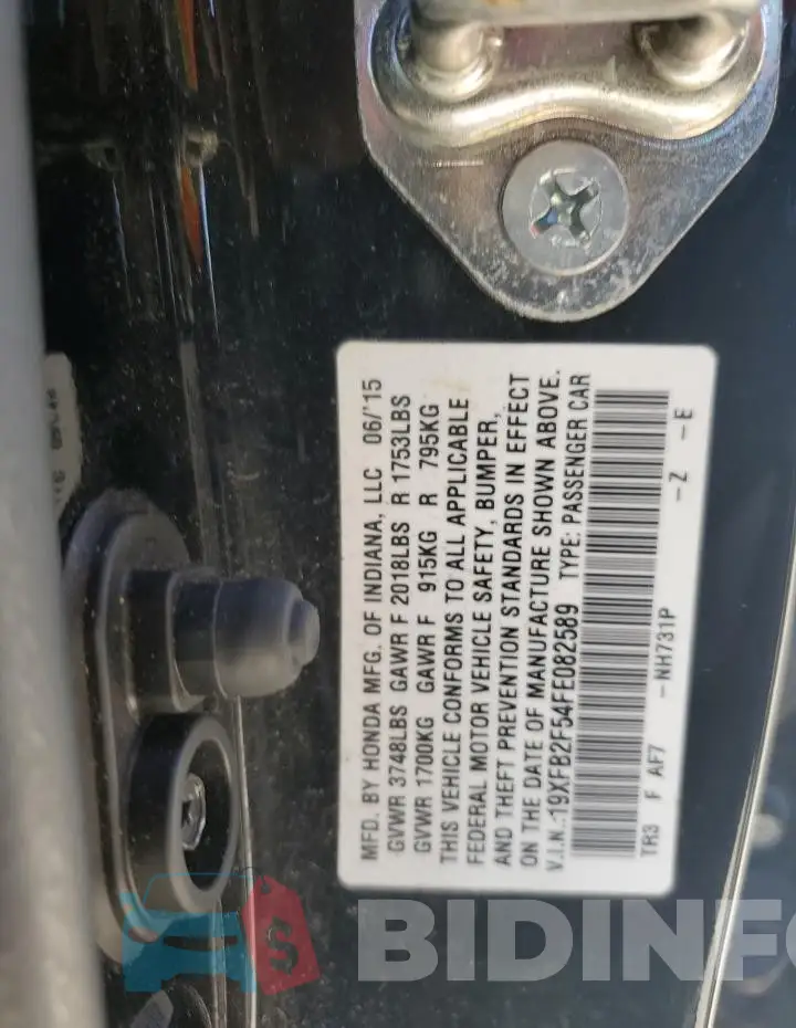 19XFB2F54FE082589 Photo# 12
