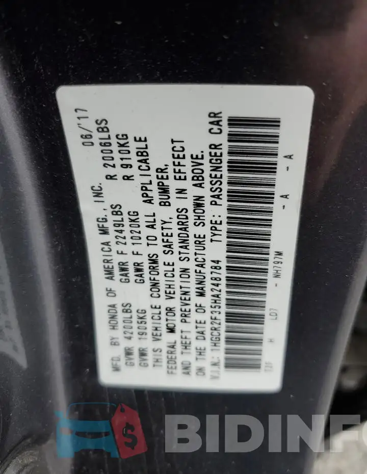 1HGCR2F35HA248784 Photo# 13