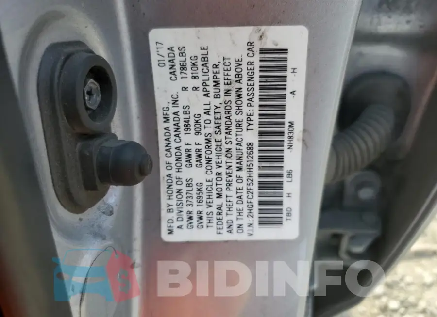 2HGFC2F52HH512688 Photo# 12