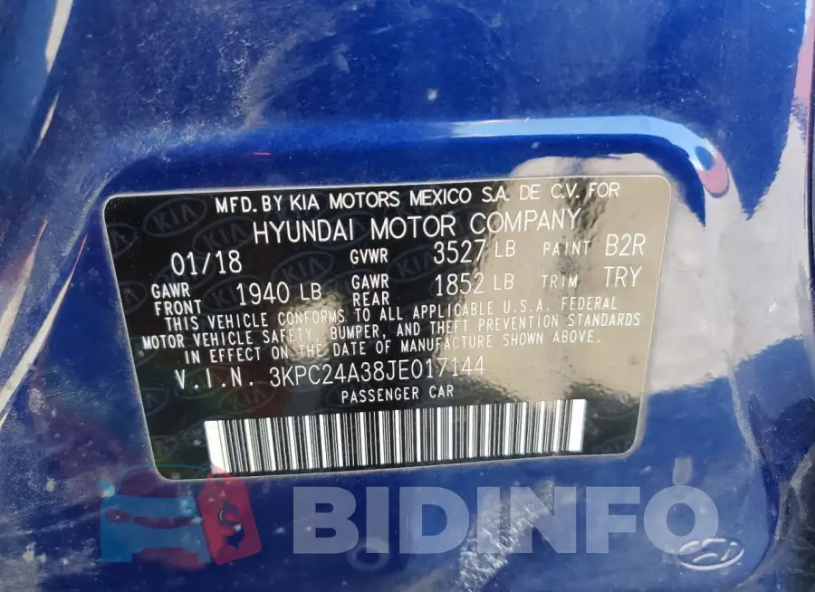 3KPC24A38JE017144 Photo# 13