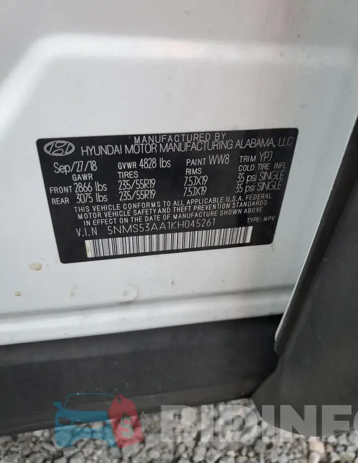 5NMS53AA1KH045261 Photo# 14